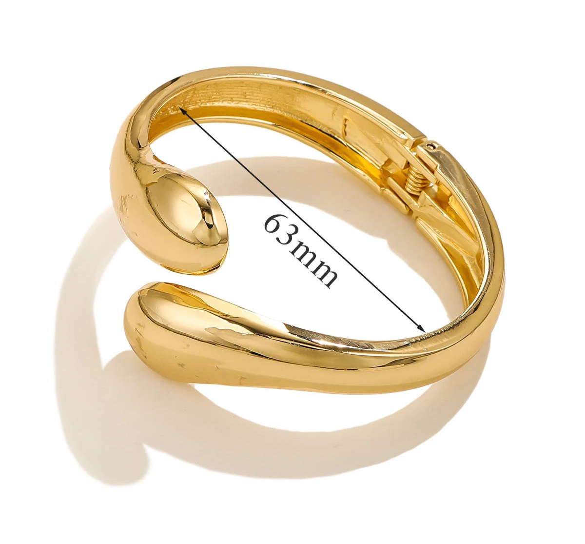 pulseira geométrica larga de metal liso brilhante, pulseira boho, textura de metal, banhado a ouro 18k, joias à prova d'água, decoração de presente