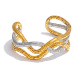 pulseira exclusivo personalizado de aço inoxidável oco geométrico manguito pulseira 18k