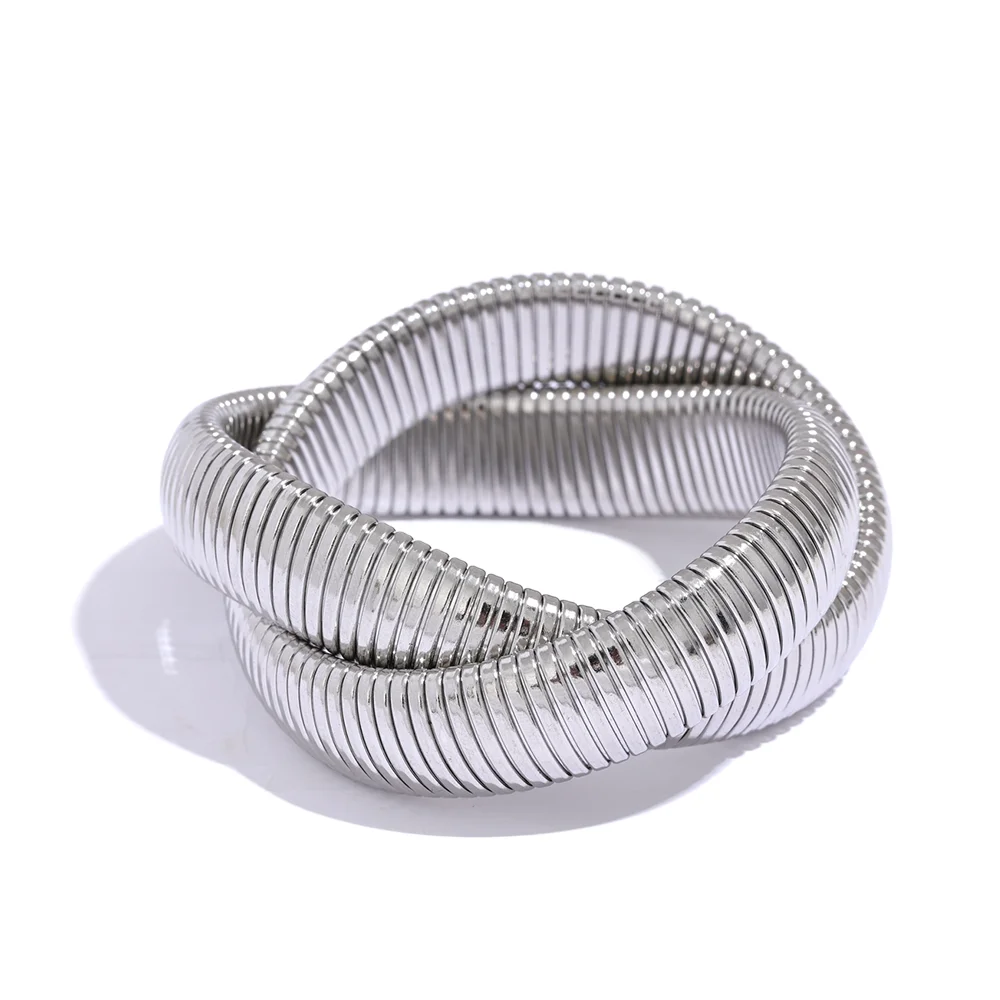 Pulseira de metal, aço inoxidável 316l, à prova d'água, ouro 18k, textura banhada a pvd, joias