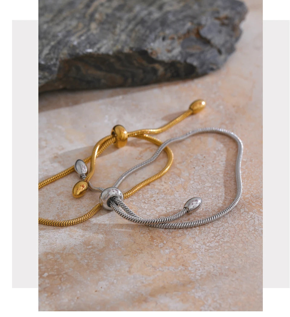 Pulseira ajustável banhada a ouro