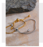 Pulseira ajustável banhada a ouro