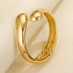 pulseira geométrica larga de metal liso brilhante, pulseira boho, textura de metal, banhado a ouro 18k, joias à prova d'água, decoração de presente