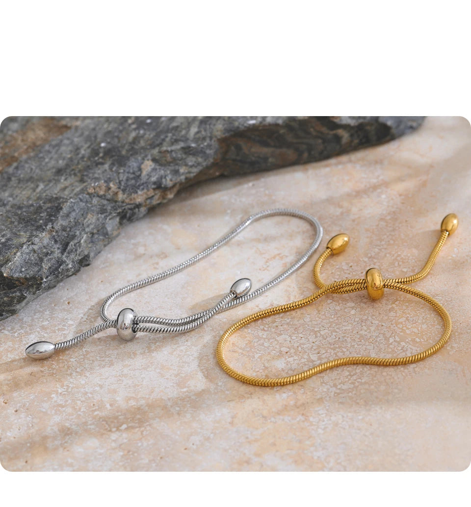 Pulseira ajustável banhada a ouro