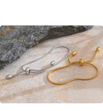 Pulseira ajustável banhada a ouro