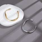 Pulseira de aço inoxidável para mulheres, pulseiras irregulares prateadas com abertura ajustável, pulseiras para casal, acessórios de joias, presentes