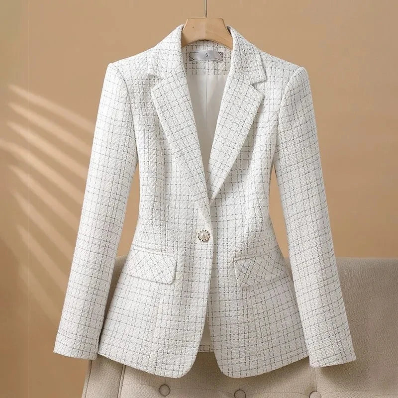 Suit Jacket Women Temperament Socialite Overcoat 2025 Spring Autumn New Outerwear Chic Design Elegant Blazer Coat Female Tops