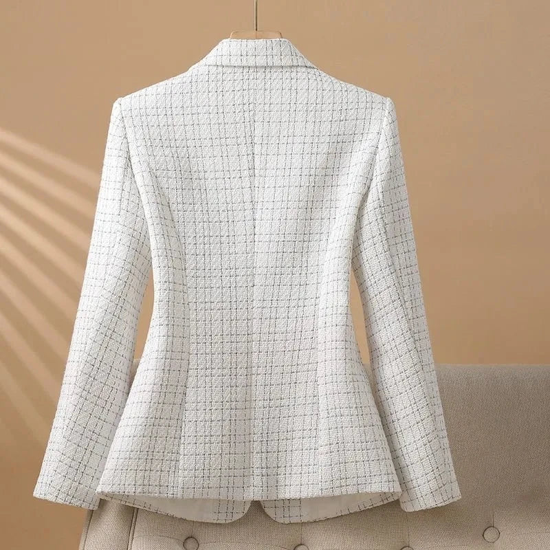 Suit Jacket Women Temperament Socialite Overcoat 2025 Spring Autumn New Outerwear Chic Design Elegant Blazer Coat Female Tops
