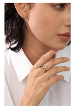 Anel delicado zircônia cúbica coração aço inoxidável cor dourada ajustável moda anel aberto de alta qualidade chique charme joias