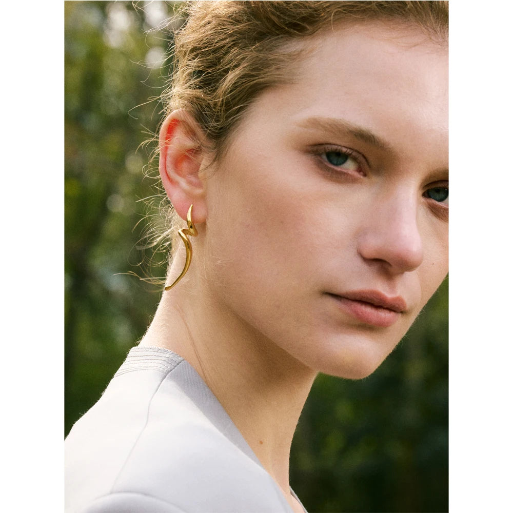 brinco minimalista aço inoxidável metal irregular brincos evitar alergia metal brilhante versátil diário jóias presente