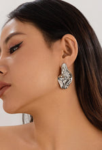 Brincos Plissados De Metal Irregular Para Mulheres, Estética Criativa, Joias De Festa, Novo