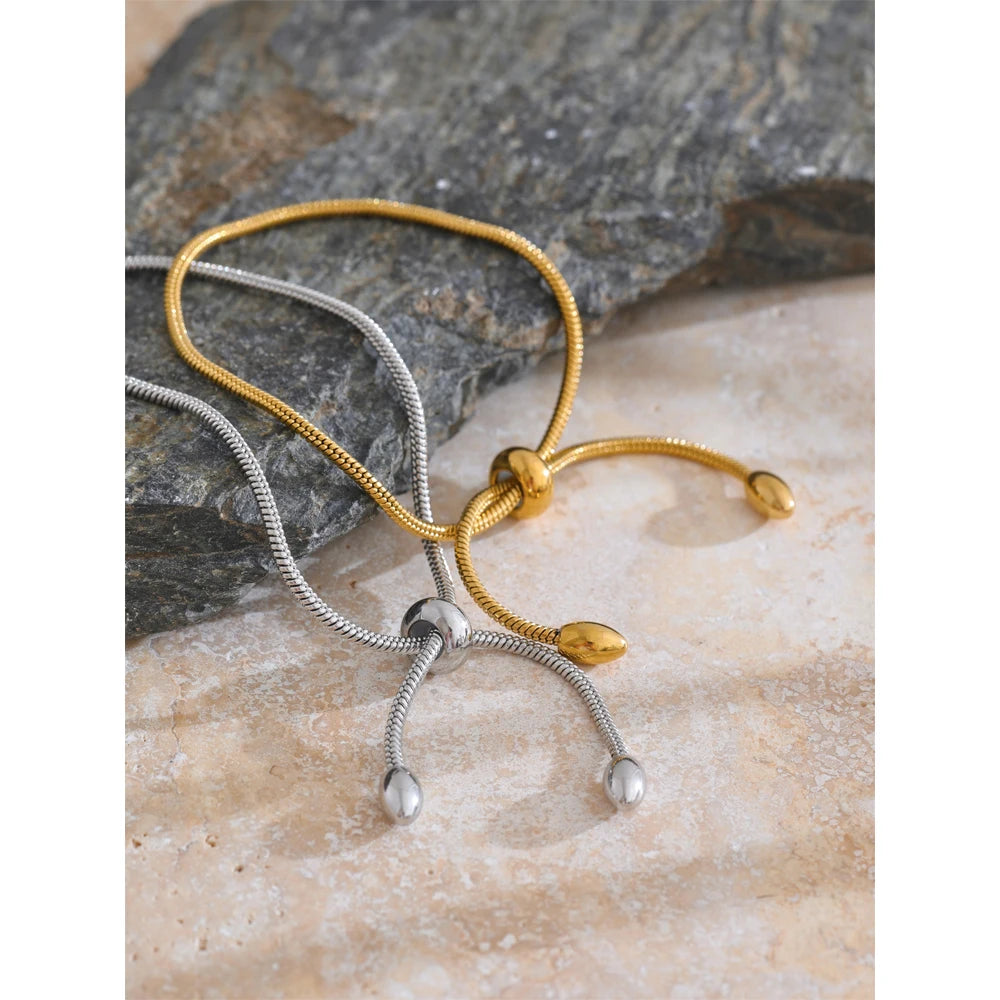 Pulseira ajustável banhada a ouro