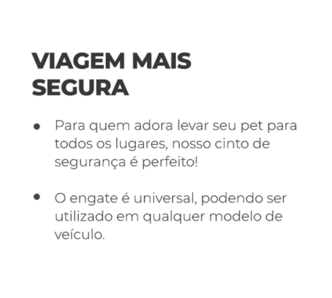 cinto segurança para pet