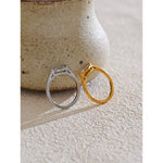 Anel de zircônia cúbica brilhante 18K