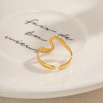 Anel aço inoxidável para mulheres, charme metálico personalizado