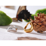 Anel minimalista suave aço inoxidável