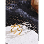 Anel Curvas Prateado