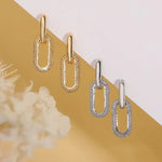 Brincos retrô laço duplo