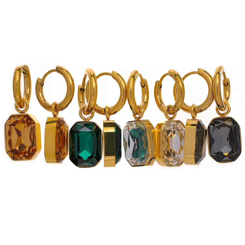 Brincos de zircônia cúbica banhados a ouro 18k