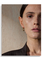 Brincos de argola coração duplo zircônia cúbica