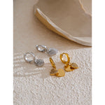 Brincos de argola coração duplo zircônia cúbica