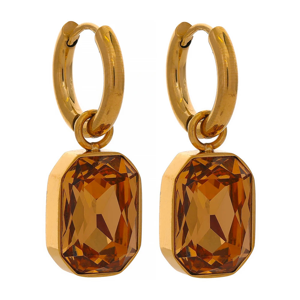 Brincos de zircônia cúbica dourado banhados a ouro 18k