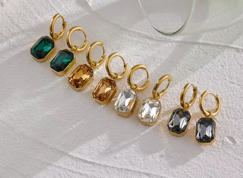 Brincos de zircônia cúbica banhados a ouro 18k