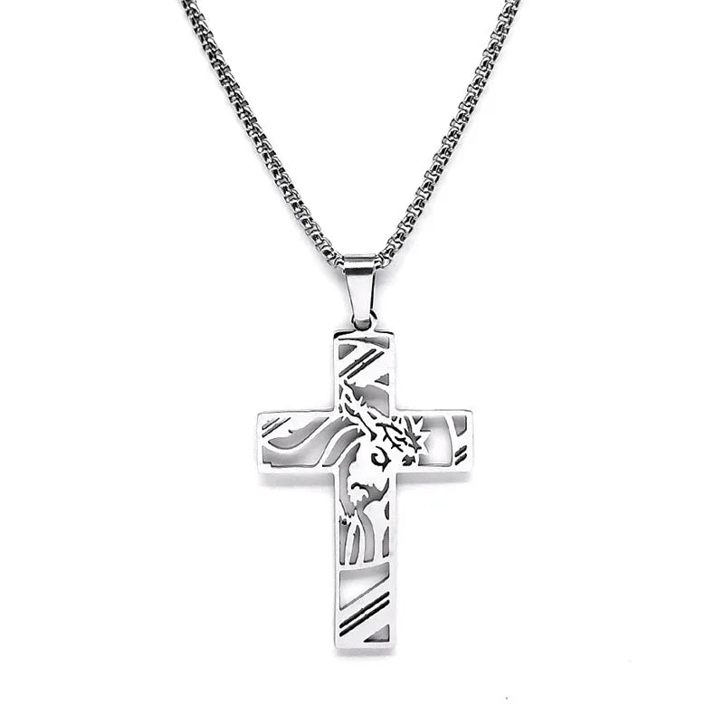 colar coroa de espinhos jesus cruzouro crucifixo pingente colares jóias