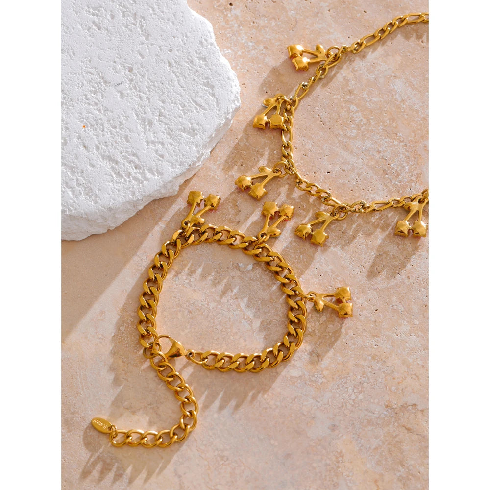 colar pulseira pulseira 18k banhado a ouro jóias delicadas