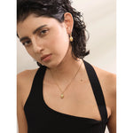 Brincos de argola colar conjunto de joias da moda feminina, prevenção de alergias à prova d'água