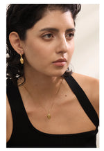 Brincos de argola colar conjunto de joias da moda feminina, anti -alergias, à prova d'água