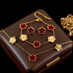 Conjunto de Joias Flor de Ameixa