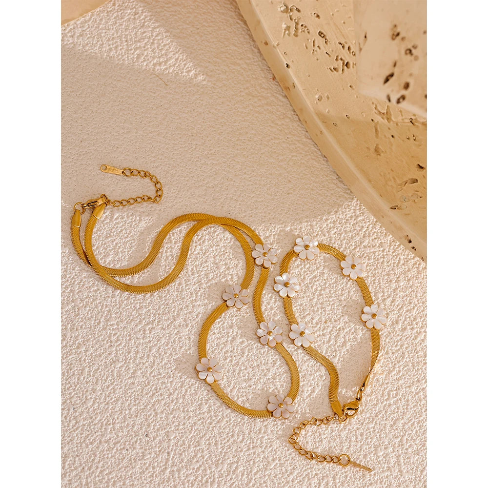 moda estilo flor corrente colar pulseira jóias 