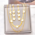 brincos e colar borboletas brancas