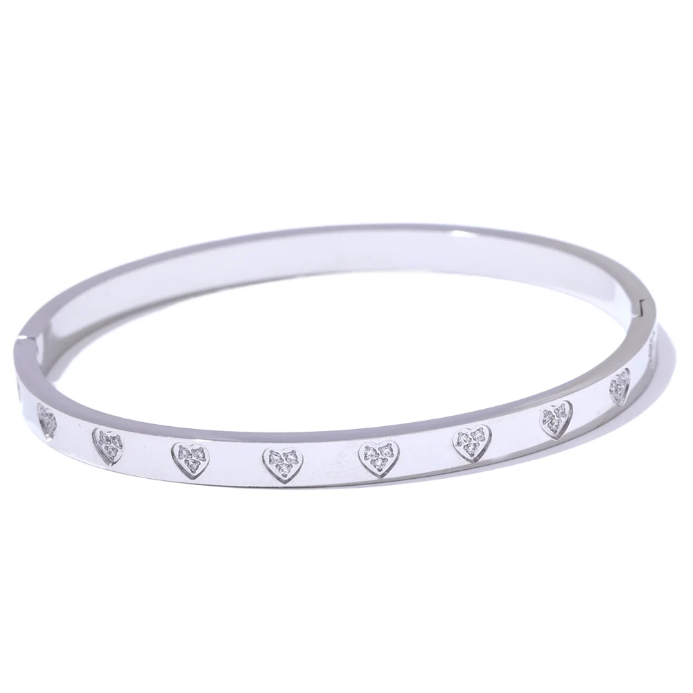 Pulseira Prateada de Coracao