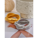 Pulseira de metal, aço inoxidável 316l, à prova d'água, ouro 18k, textura banhada a pvd, joias