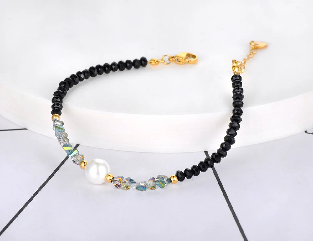 pulseira cristais escuros