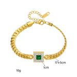 Colar Cristal Verde Charme Colar e Pulseiras