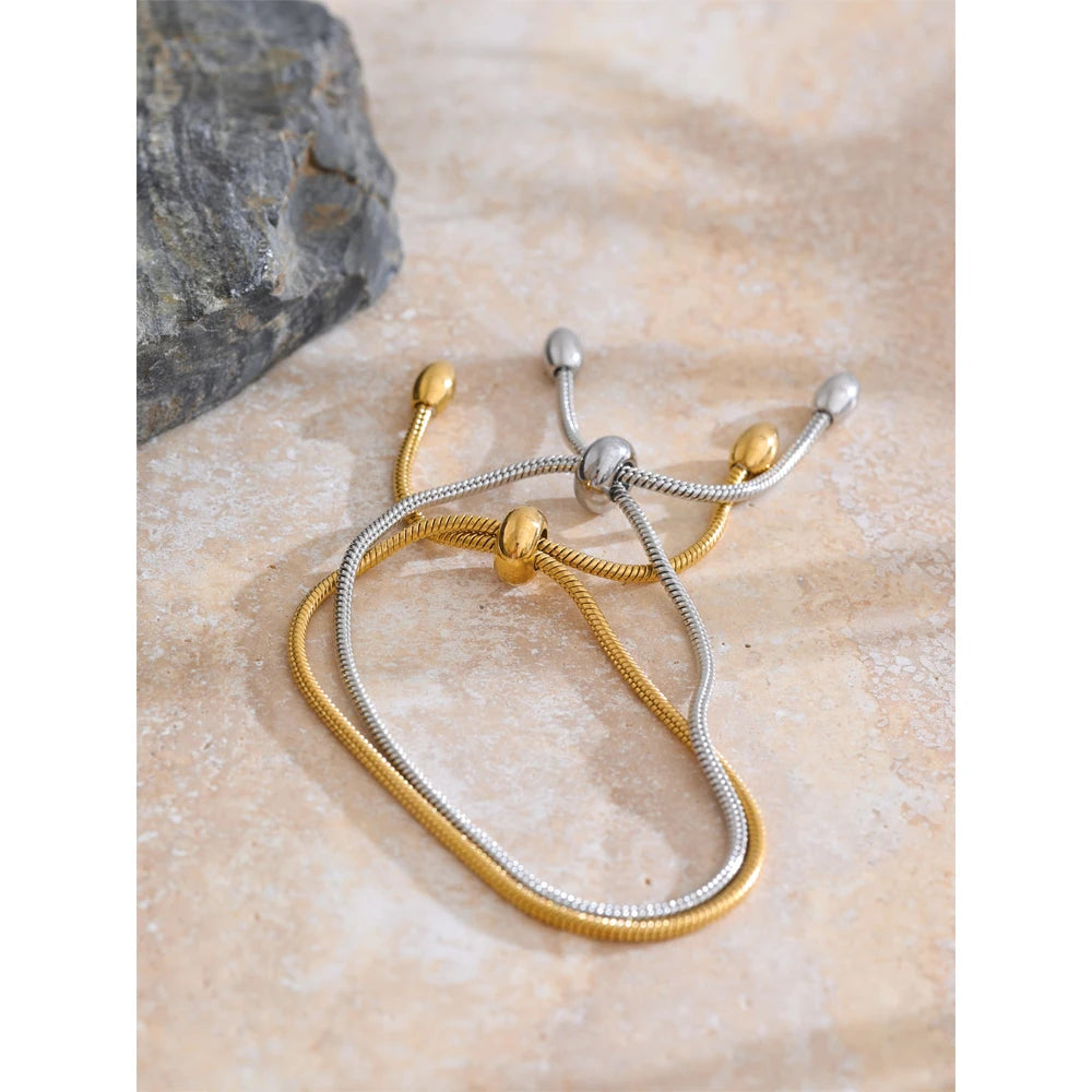 Pulseira ajustável banhada a ouro