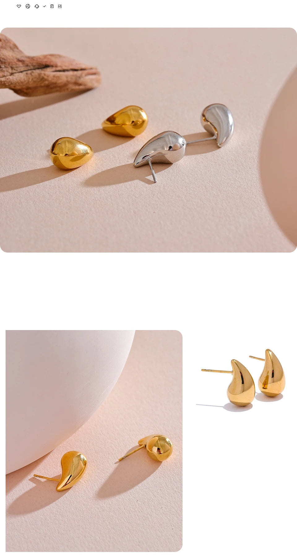 Brincos Elegantes Gota de Água