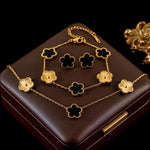 Conjunto de Joias Flor de Ameixa